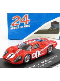   Ixo-Models - Ford Usa Gt40 Mkiv 7.0L V8 Team Shelby American Inc. N 1 Winner 24H Le Mans 1967 A.J.Foyt - D.Gurney Red White