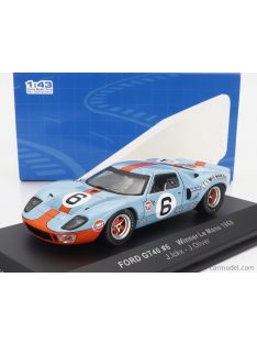   Ixo-Models - Ford Usa Gt40 4.9L V8 Team Jw Automotive Engineering N 6 Winner 24H Le Mans 1969 J.Ickx - J.Oliver Light Blue Orange