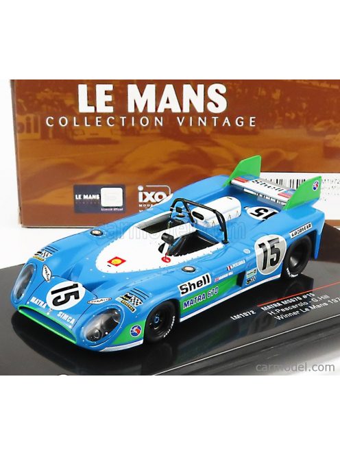 Ixo-Models - Matra Simca Ms670B 3.0L V12 Team Equipe Matra-Simca Shell N 15 Winner 24H Le Mans 1972 - H.Pescarolo - G.Hill Bluette White