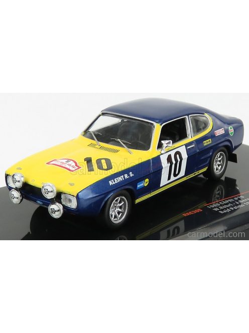 Ixo-Models - Ford England Capri 2600 Rs N 10 Rally Rajd Polski 1972 W.Rohrl Blue Yellow