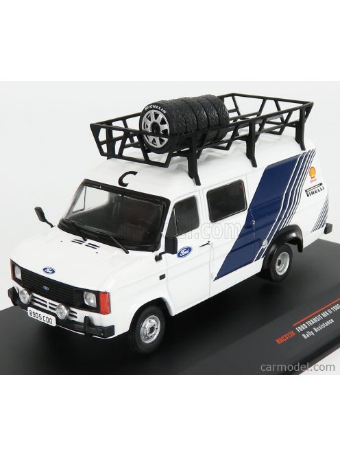 Ixo-Models - Ford England Transit Mkii Van Team Ford Rally Assistance With Accessories 1986 White Blue