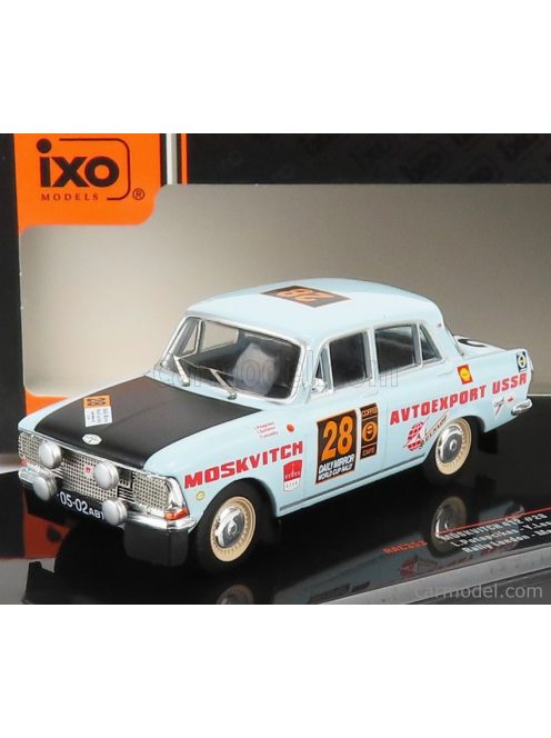 Ixo-Models - Moskvitch 412 N 28 Rally London - Mexico 1970 L.Potapcikas - Y.Lesovskiy - E.Bazhenov Light Blue Black