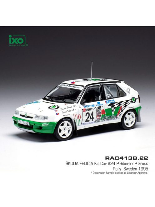 Ixo-Models - 1:43 Skoda Felicia Kit Car - No.24 - Rallye WM - Rally Schweden - P.Sibera/P.Gross - 1995