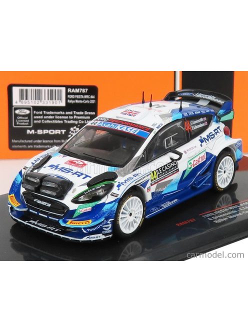 Ixo-Models - Ford England Fiesta Wrc N 44 Rally Montecarlo 2021 G.Greensmith - E.Edmondson Blue White