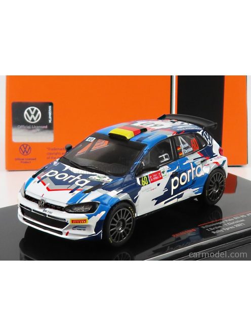 Ixo-Models - Volkswagen Polo Gti R5 N 60 Rally Ypres 2021 F.Kreim - F.Christian 2 Tone Blue White