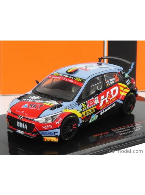 Ixo-Models - Hyundai I20 Rally2 N 36 Rally Ypres 2021 G.Munster - L.Louka Light Blue Red Black