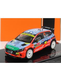   Ixo-Models - Hyundai I20 N Rally2 Team Hyundai Motorsport N 21 Winner Wrc2 Rally Ypres 2021 J.Huttunen - M.Lukka Light Blue Red Green