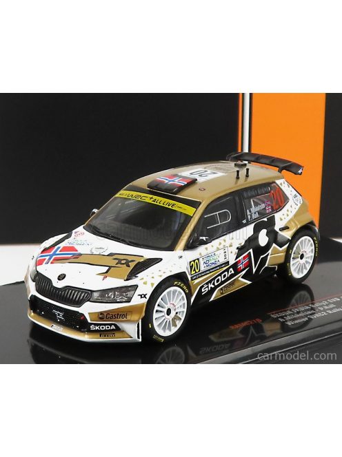 Ixo-Models - Skoda Fabia Rally2 Evo N 20 Winner Wrc2 Rally Monza 2021 A.Mikkelsen - P.Hall Gold White