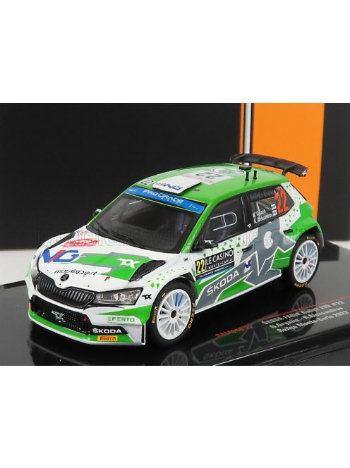 Ixo-Models - SKODA FABIA RALLY2 EVO N 22 RALLY MONTECARLO 2022 N.GRYAZIN - K.ALEEKSANDROV GREEN WHITE GREY