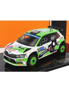   Ixo-Models - SKODA FABIA RALLY2 EVO N 21 RALLY ESTLAND 2022 A.MIKKELSEN - T.ERIKSEN GREEN WHITE BLACK