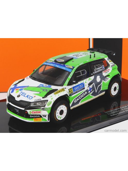 Ixomodels - Skoda Fabia Rally2 Evo N 20 Rally Finland 2022 E.Lindholm - R.Hamalainen Green White Grey