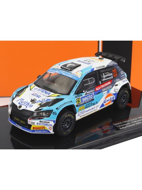 Ixo-Models - SKODA FABIA RALLY2 EVO N 23 RALLY FINLAND 2022 T.ASUNMAA - V.MANNISENMAKI LIGHT BLUE WHITE