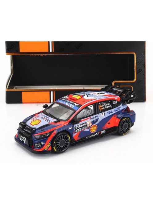 Ixo-Models - HYUNDAI i20 N RALLY1 TEAM SHELL MOBIS WRT (night version) N 6 7th RALLY MONTECARLO 2023 DANI SORDO - CANDIDO CARRERA 2 TONE BLUE RED