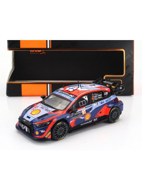 Ixo-Models - HYUNDAI i20 N RALLY1 TEAM SHELL MOBIS WRT N 4 8th RALLY MONTECARLO 2023 LAPPI ESAPEKKA - JANNE FERM 2 TONE BLUE RED