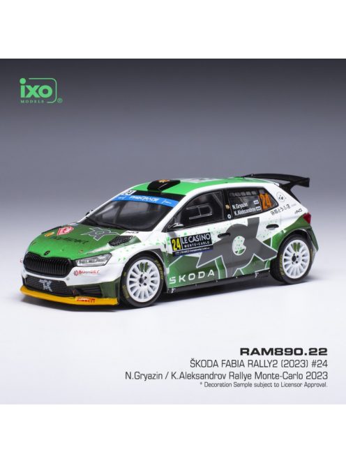 Ixo-Models - 1:43 Skoda Fabia Rally2 Rallye WM Team Toksport Movisport #24, N.Gryazin / K.AleksandrovRally Monte Carlo 2023 - IXO