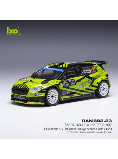 Ixo-Models - 1:43 Skoda Fabia RS Rally2, Team Toksport WRT2 #23 F.Delecour / S. De Castelli, Rallye WM, Rally Monte Carlo 2023 - IXO