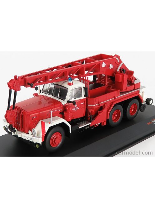 Ixo-Models - Magirus Uranus Kw16 Truck 3-Assi Feuerwehr Frankfurt Gru Crane 1959 Red White