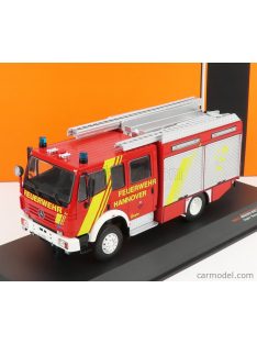   Ixo-Models - Mercedes Benz Lf16/12 Duoble Cabine Truck Feuerwehr Hannover 1995 Red White Silver