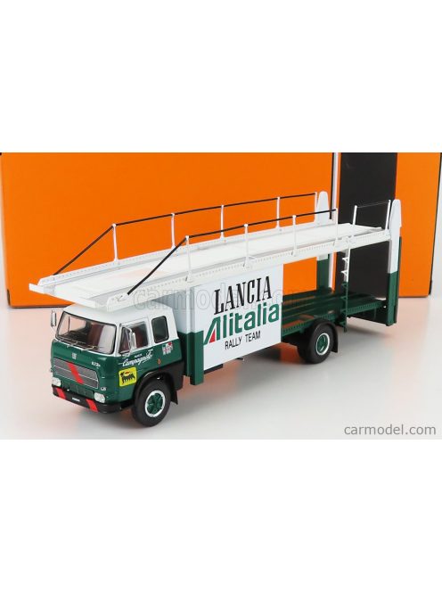 Ixo-Models - Fiat 673 Truck Car Transporter Team Lancia Alitalia Rally 1976 Green White