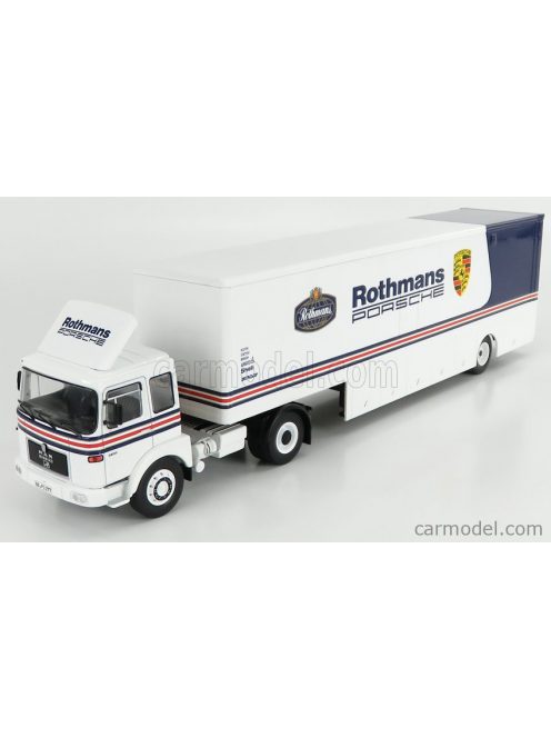 Ixo-Models - Man 19.320 Truck Bussing Ranntransporter Rothmans Porsche 1975 White Blue