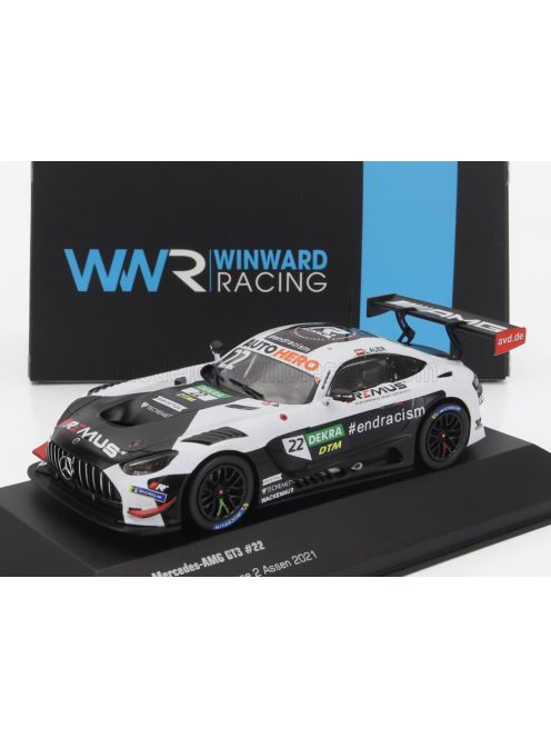 Ixo-Models - MERCEDES BENZ AMG GT3 EVO TEAM WINWARD N 22 WINNER RACE 2 ASSEN DTM 2021 L.AUER WHITE BLACK