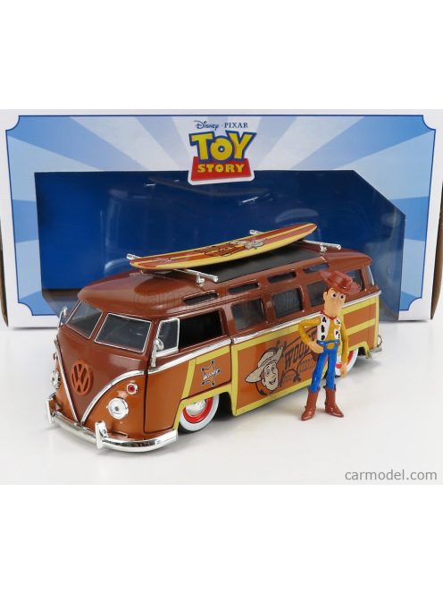 Jada - Volkswagen T1 Samba Minibus 1962 - With Woody Toy Story Figure - Walt Disney 2 Tone Brown