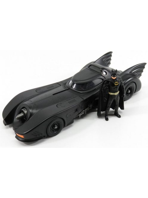 Jada - BATMAN BATMOBILE MOVIE 1989 WITH BATMAN FIGURE MATT BLACK