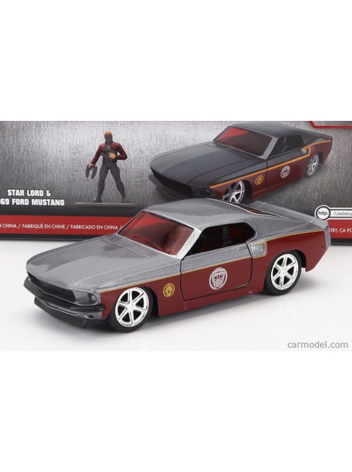 Jada - Ford Usa Mustang Gt500 Shelby 1967 With Star-Lord Figure Marvel Guardians Of The Galaxy Copper Grey