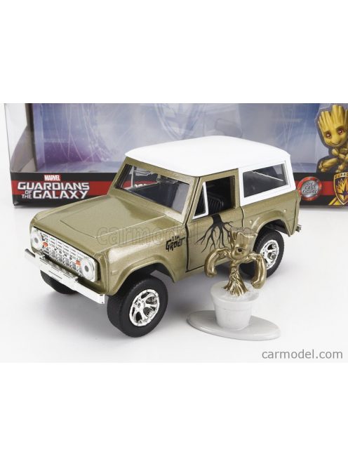 Jada - Ford Usa Bronco With Groot Figure Marvel Guardians Of The Galaxy 1973 Green White