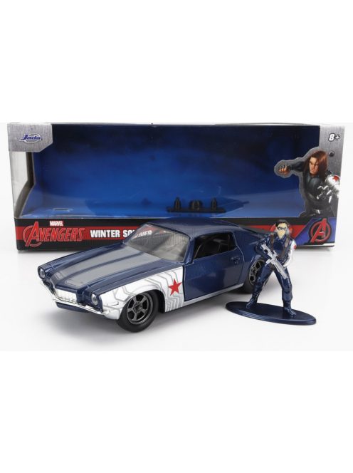 Jada - CHEVROLET CAMARO COUPE 1973 WITH WINTER SOLDIER FIGURE BLUE SILVER