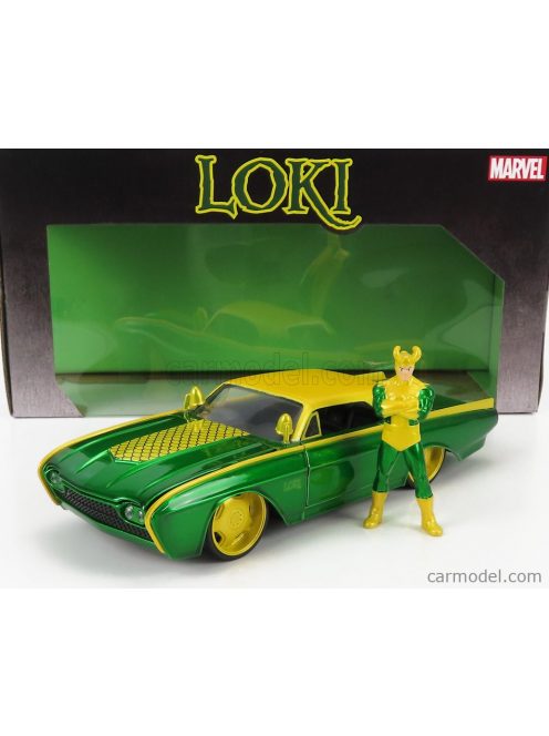 Jada - Ford Usa Thunderbird With Marvel Loki 1963 Green Yellow