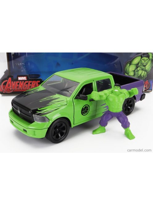 Jada - Dodge Ram 1500 Pick-Up With Hulk Figure Marvel Avengers 2014 Green Purple