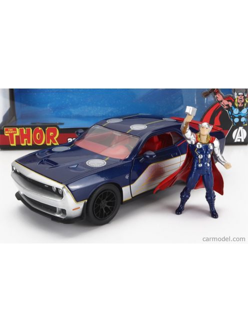 Jada - Dodge Challenger Srt8 With Thor Figure 2015 Blue Silver