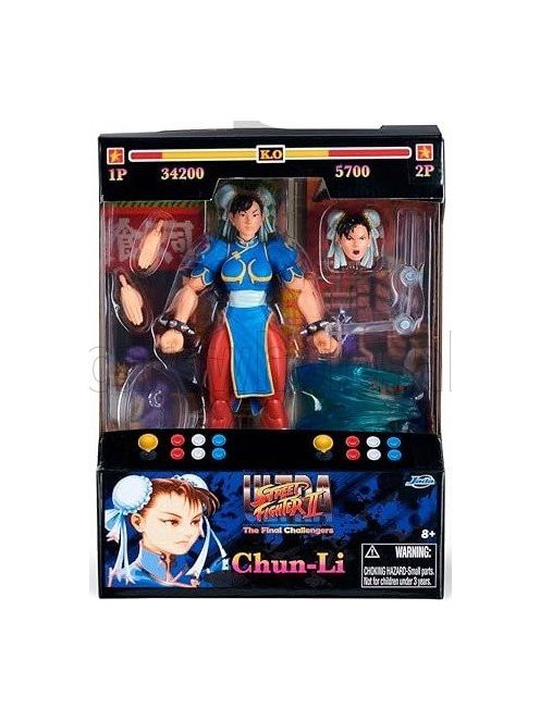 Jada - FIGURES CHUN-LI - ULTRA STREET FIGHTER II - THE FINAL CHALLENGERS - CM. 15.5 - ACTION FIGURE RED BLUE WHITE