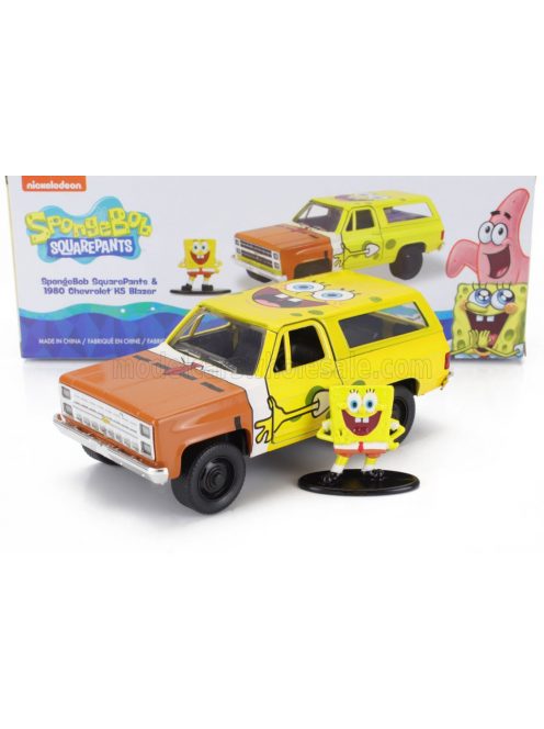 Jada - CHEVROLET BLAZER K5 WITH SQUAREPANTS SPONGEBOB FIGURE 1980 YELLOW BROWN