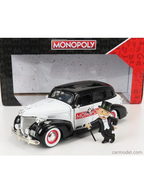 Jada - Chevrolet Master With Mr. Monopoly Figure 1939 White Black