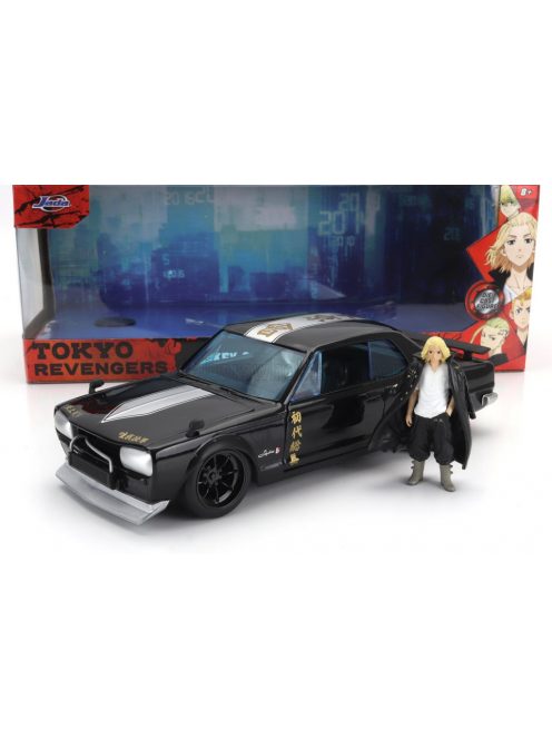 Jada - NISSAN SKYLINE GT-R 1971 WITH MIKEY FIGURE - TOKYO REVENGERS BLACK