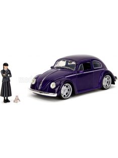   Jada - VOLKSWAGEN BEETLE MAGGIOLINO CUSTOM WITH WEDNESDAY ADDAMS & THING FIGURE 1959 BLUE BLACK