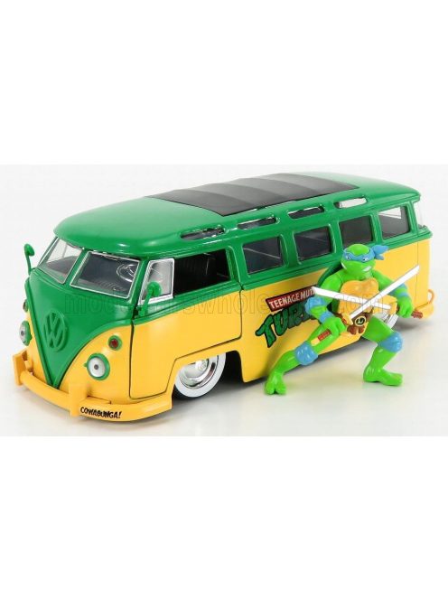 Jada - VOLKSWAGEN T1 MINIBUS 1962 - TMNT LEONARDO NINJA TURTLES - TARTARUGHE NINJA YELLOW GREEN