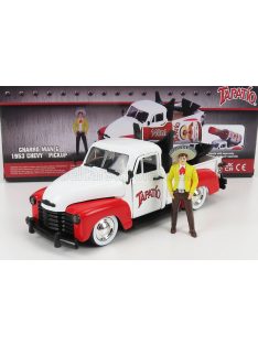   Jada - CHEVROLET CHEVY PICK-UP TAPATIO 1953 WITH CHARRO FIGURE WHITE RED