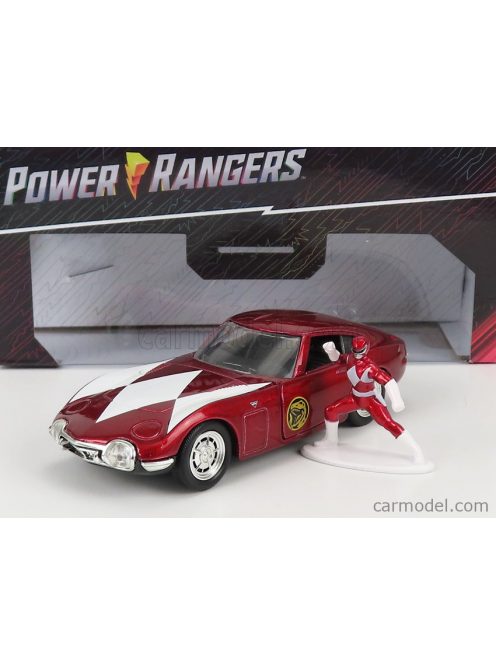 Jada - Toyota 2000Gt Coupe 1967 With Power Rangers Figure Red Met White