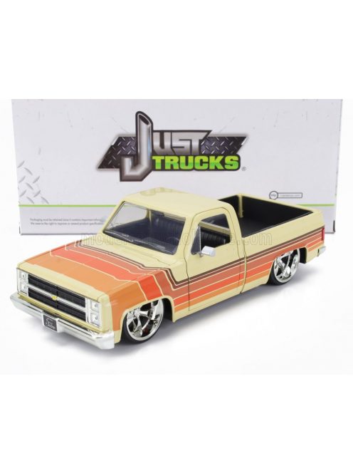 Jada - CHEVROLET C-10 PICK-UP CUSTOM 1985 CREAM BROWN ORANGE