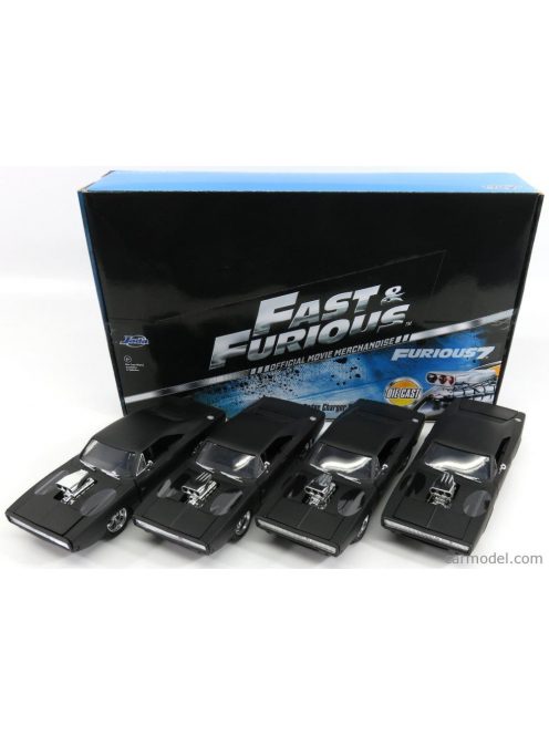 Jada - Dodge Set 4X Dom'S Dodge Charger R/T 1970 - Fast & Furious 7 Matt Black