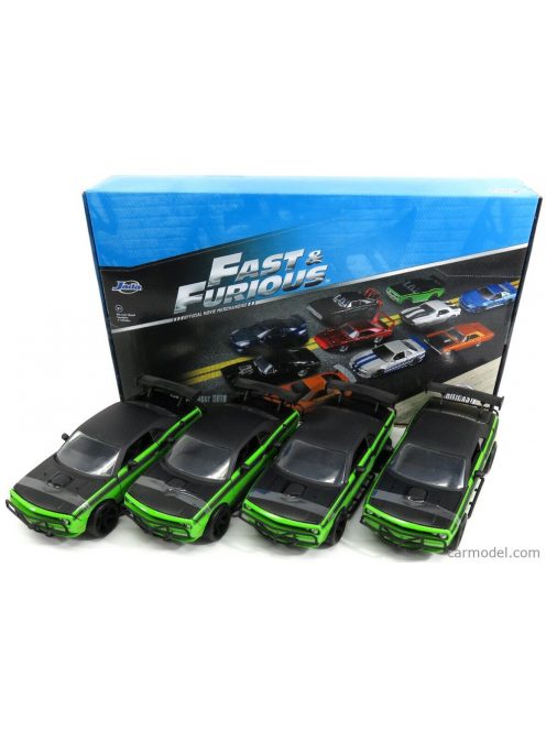 Jada - Dodge Set 4X Letty'S Challenger Srt8 Off Road 2008 - Fast & Furious 7 Green Matt Black