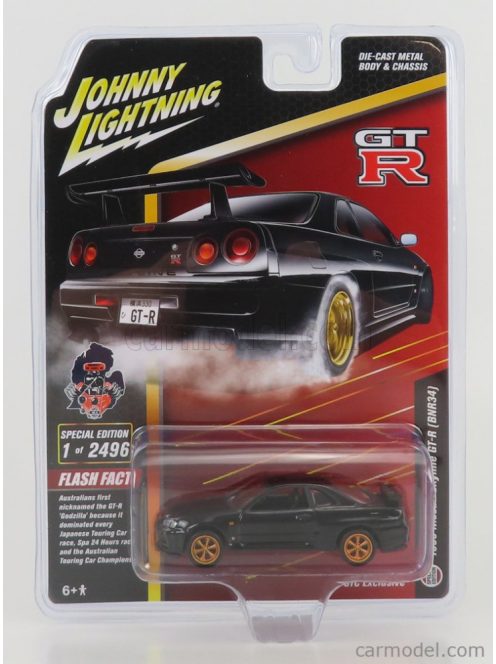 Johnny Lightning - Nissan Skyline Gt-R (Bnr34) 1999 Black Gold