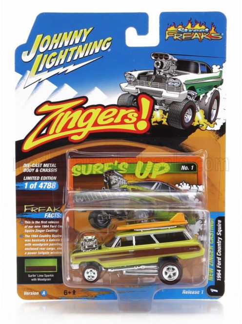Johnny Lightning - FORD USA COUNTRY SQUIRE SW STATION WAGON ZINGERS CUSTOM 1964 GREEN WOOD
