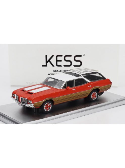 Kess Models - OLDSMOBILE VISTA CRUISER 442 SW STATION WAGON 1972 RED WHITE WOOD