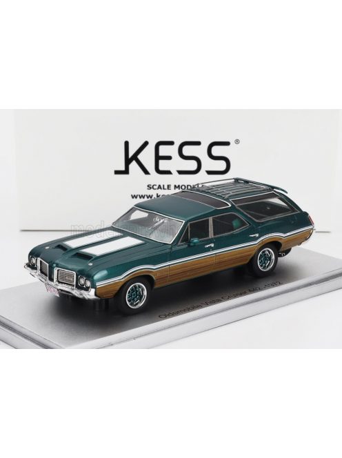 Kess Models - OLDSMOBILE VISTA CRUISER 442 SW STATION WAGON 1972 GREEN MET WHITE WOOD