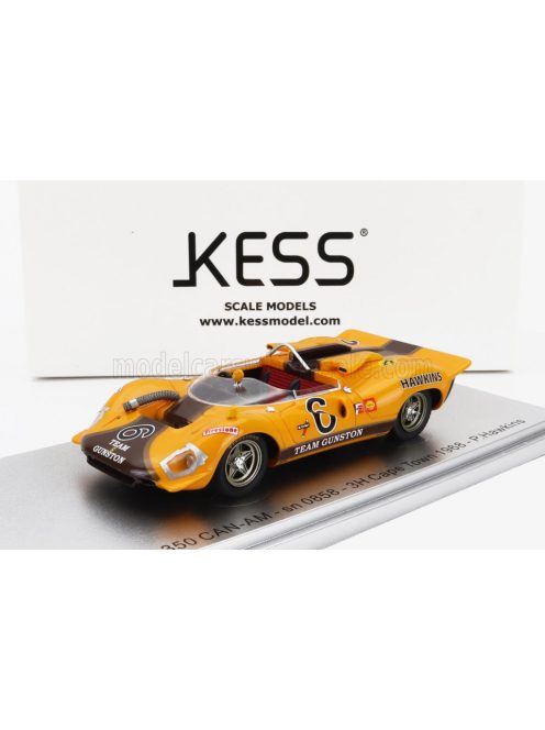 Kess Models - FERRARI 350 P4 SPIDER CAN-AM s/n0858 TEAM GUNSTON N 6 WINNER 3h CAPE TOWN 1968 P.HAWKINS YELLOW BROWN