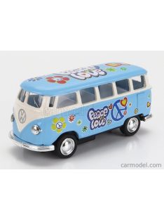   Kinsmart - Volkswagen T1 Samba Minibus Flower 1962 - Without Box Light Blue